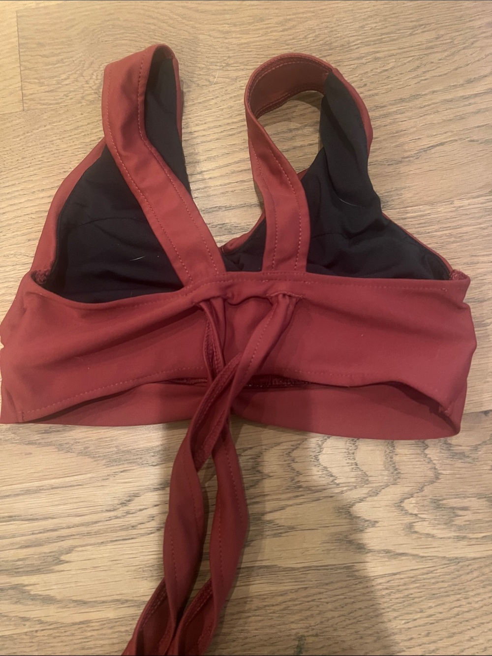 Kids Ruched Front Sports Bra - Rust Red - Picture 2 of 3